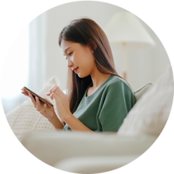 Woman looking at her phone
