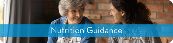An image of two women cooking. Text says: Nutrition Guidance