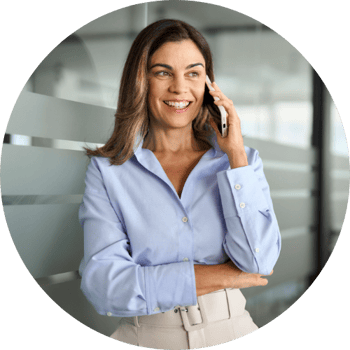 Image of a woman talking on the phone