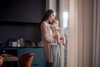 Woman holding baby